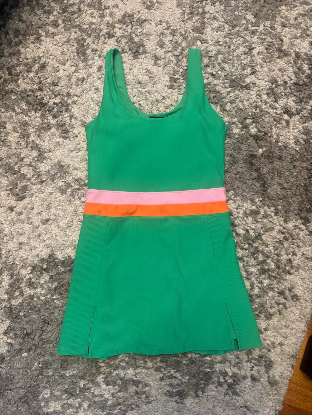 Beach Riot Bright Green Sport Dress with Pink and Orange Accents
